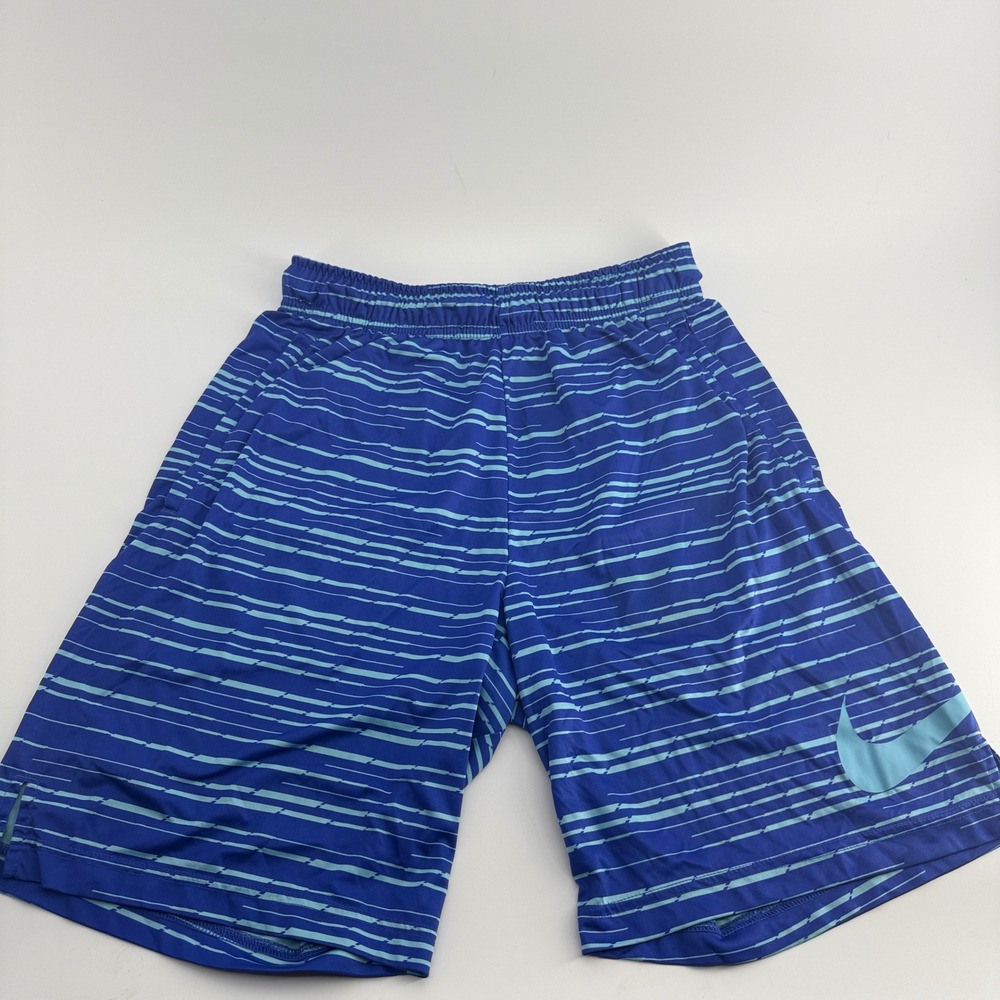 Nike Mens Dri-FIT‎ Basketball Shorts Blue Striped Swoosh 833267-452 Size Medium